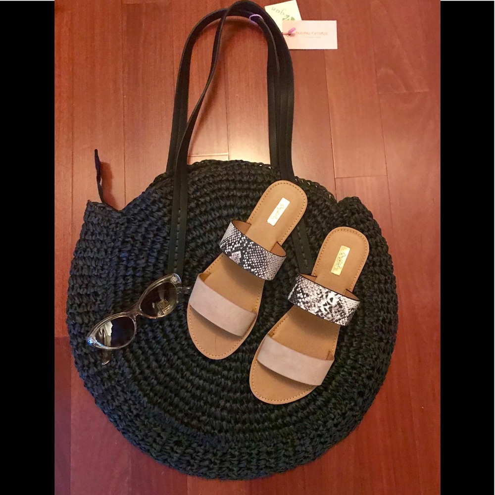 Faux Snakeskin Sandals